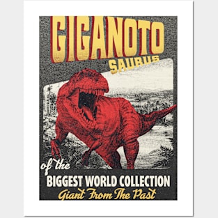 Giganotosaurus Retro Art - The Biggest World Collection / Giant From The Past Posters and Art